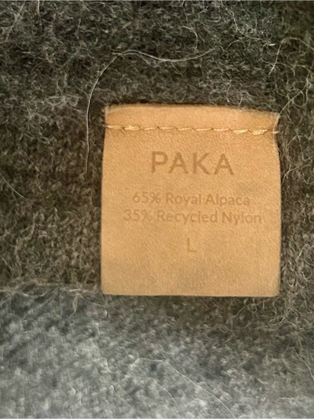 Paka Women’s Handmade Alpaca Hooded Pullover Sweater, Charcoal Gray Medium/Large - Picture 7 of 16